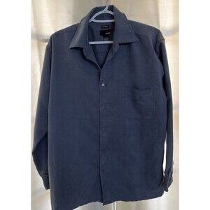 Utopia Sueded Button Up Shirt Mens Large Gray Long Sleeve Soft Casual